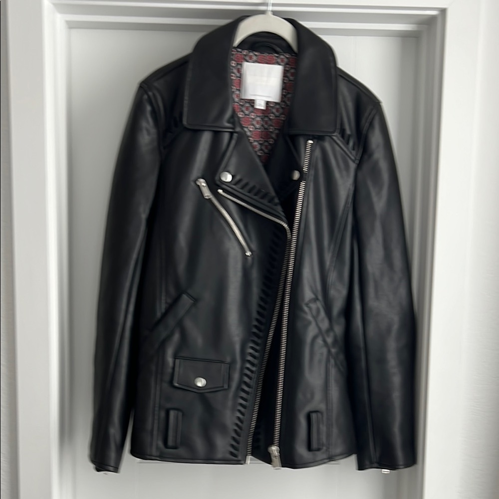 Anthropologie Black Leather Biker Jacket